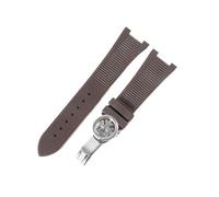 VFEBTSD Silicone Watch Strap Compatible With Patek Philippe 5711 5712G Watchband Special Interface Bracelet Accessories 25mm*13mm Men(A-Brown-silver)