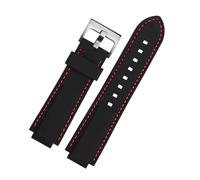 VFEBTSD Silicone Watchband Compatible With Oris Aquis Watch Band Strap Waterproof Sports Rubber Bracelet Black Convex 22x12mm 24x11mm 24x12mm(Red line-silver,24mm-10mm)