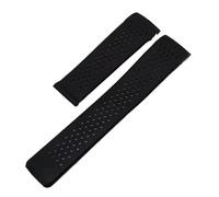VFEBTSD Soft Rubber Watchband Compatible With TAG HEUER GRAND CARRERA Wristband Waterproof Sport Strap Natural Silicone Watch Bracelet 22mm 24mm(Black-no buckle,24mm)