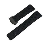 VFEBTSD Soft Rubber Watchband Compatible With TAG HEUER GRAND CARRERA Wristband Waterproof Sport Strap Natural Silicone Watch Bracelet 22mm 24mm(Black-black,24mm)