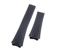 VFEBTSD Soft Rubber Watchband Compatible With TAG HEUER Strap Collection Unisex Breathable Classic 29x22mm Convex End CARRERA Wristband(Black,29X22MM_BLACK BUCKLE)