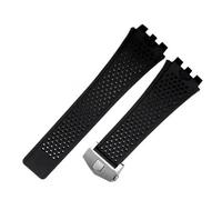 VFEBTSD Soft Silicone Watch Band Suitable Compatible With TAG HEUER Carrera Series watch Strap for Men's Concave Convex Interface Watchband Bracelet(Black-silver)