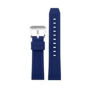 VFEBTSD Universal Sports Silicone Watch Accessories Compatible With Citizen Promaster Series CC3060-10 BJ2167 Rubber Watchband 22mm Pin Buckle Strap(Blue-Silver)
