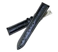 VFEBTSD Wacth Strap Compatible With Patek PP Philippe AQUANAUT Leather Black Brown Blue Colorful Watchband(Black white,21MM_GOLDEN BUCKLE)