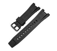 VFEBTSD Watch Accessory Band Compatible With Casio G-SHOCK GST-S100 S110 S210 S300 W300 B100 Silicon Strap Men 26-14mm(Black-black)