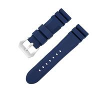 VFEBTSD Watch Band Compatible With Panerai SUBMERSIBLE PAM 111 441 616 Soft Silicone Rubber 22mm 24mm Men Strap(Blue Silver,24mm)