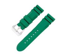 VFEBTSD Watch Band Compatible With Panerai SUBMERSIBLE PAM 111 441 616 Soft Silicone Rubber 22mm 24mm Men Strap(Green Silver,24mm)