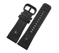 VFEBTSD Watch Band Men's Leather Compatible With Sevenfriday Series P2b02 Q2 / 02 P3 T2 Vintage Brown Black Strap 28mm(Black-black)