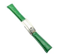 VFEBTSD Watch Bands Compatible With Rolex SUBMARINER Yacht-Master DAYTONA GMT Crocodile Grain Leather Men Strap Accessories 20mm(Green,20mm Silver buckle)