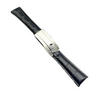 VFEBTSD Watch Bands Compatible With Rolex SUBMARINER Yacht-Master DAYTONA GMT Crocodile Grain Leather Men Strap Accessories 20mm(Black,20mm No buckle)