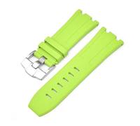 VFEBTSD Watchband Compatible With Audemars and Piguet Royal Oak Strap Original AP 15710 26470 Silicone Rubber Sport Watch 28mm accessory(Light green Silver)