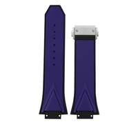 VFEBTSD Watchband Compatible With BIG BANG Sang Bleu Series Silicone Men's Watch Strap Chain Rubber Bracelet Wristband 29mm*17mm(Blue-silver)