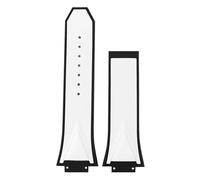 VFEBTSD Watchband Compatible With BIG BANG Sang Bleu Series Silicone Men's Watch Strap Chain Rubber Bracelet Wristband 29mm*17mm(White-)