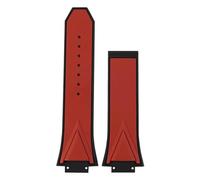 VFEBTSD Watchband Compatible With BIG BANG Sang Bleu Series Silicone Men's Watch Strap Chain Rubber Bracelet Wristband 29mm*17mm(Red-No buckle)