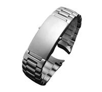 VFEBTSD Watchbands Bracelet Compatible With Omega PLANET OCEAN 007 SEAMASTER 600 Metal Strap Watch Accessories Men Stainless Steel Band Chain(3Beads-Silvery,22mm)
