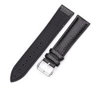 VFEBTSD Watchbands Leather + Rubber Women Men 18mm 20mm 22mm Watch Strap Bracelet With Steel Buckle Black Yellow Orange(Black,18mm)