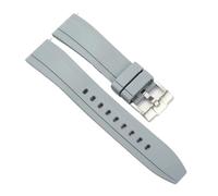 VFEBTSD Waterproof Release FKM Watch Bands Soft Rubber Replacement Straps Stainless Steel Buckle 19mm 20mm 21mm 22mm(Grey,20mm)
