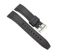 VFEBTSD Waterproof Release FKM Watch Bands Soft Rubber Replacement Straps Stainless Steel Buckle 19mm 20mm 21mm 22mm(Black,20mm)