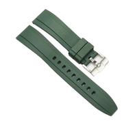 VFEBTSD Waterproof Release FKM Watch Bands Soft Rubber Replacement Straps Stainless Steel Buckle 19mm 20mm 21mm 22mm(Dark green,20mm)