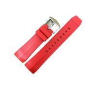 VFEBTSD Waterproof Watchbands Soft Rubber Silicone Watch Strap Compatible With TAG HEUER 22mm Curved End Special Bracelet Green Yellow Red(Red-silver)