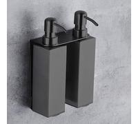 VFfotO 304 Stainless Steel Shampoo and Shower Gel Bottle, Hotel Bathroom Wall Mounted Stainless Steel Black Soap Dispenser (d-500ml)