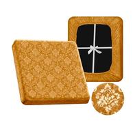 VFGFDJNDFX Embossed Velvet Stretch Sofa Cushion Covers, Non Slip Sofa Seat Cover with Elastic Bottom and 4 Ties, Couch Backrest Slipcovers for Pets, Kids (Gold,Large 1-seater)