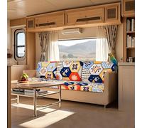 VFGFDJNDFX New Printed Sofa Cushion Covers for Camper, Super Stretch Caravan Sofa Seat Cover, Non-Slip Rv Dinette Bench Protector Cover (Bohemian,Large 1-seater)