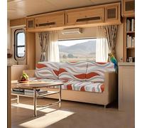 VFGFDJNDFX New Printed Sofa Cushion Covers for Camper, Super Stretch Caravan Sofa Seat Cover, Non-Slip Rv Dinette Bench Protector Cover (Literary Elegance,1-seater)