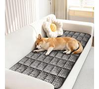 VFGFDJNDFX Slumber Paws Sofa Covers Velvet Quilting, Greek Key Pattern Non Slip Thick Couch Covers, Universal Sofa Protector for Corner Pets Living Room Caravan (Grey,70x70cm /1 Piece)