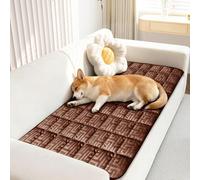 VFGFDJNDFX Slumber Paws Sofa Covers Velvet Quilting, Greek Key Pattern Non Slip Thick Couch Covers, Universal Sofa Protector for Corner Pets Living Room Caravan (Rust Red,70x120cm /1 Piece)