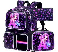 VFGNP 3PCS Kids Backpack Set, 17" Boys Girls Backpack with Lunch Box, Water Resistant Kids School Bookbag Preschool, 3pcs Girls Backpack Set - Mermaid With a, One Size