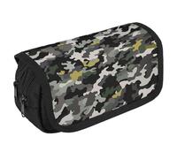 VFKLT Abstract Camouflage Pencil Case Double Layer Pencil Pouch Large Capacity Pencil Bag Double Zipper Portable Pen Case Makeup Bag for Men Women Travel Business Office