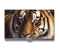 VFKLT Bengal Tiger Business Card Holder Pocket Slim Portable Metal Business Card Case Business Card Organizer Credit Card Wallet Multi Card Case for Men Women Travel Office, silver, One Size, Casual