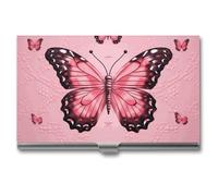 VFKLT Butterfly Business Card Holder Pocket Slim Portable Metal Business Card Case Business Card Organizer Credit Card Wallet Multi Card Case for Men Women Travel Office, silver, One Size, Casual