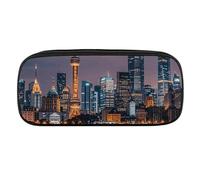 VFKLT City Picture Night Pencil Case Portable Pencil Pouch Pen Bag Pencil Bag Makeup Bag Storage Bag Pencil Box Cosmetic Bag for Women Men Office