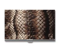 VFKLT Classic Snake Skin Business Card Holder Pocket Slim Portable Metal Business Card Case Business Card Organizer Credit Card Wallet Multi Card Case for Men Women Travel Office, silver, One Size,