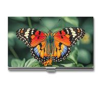 VFKLT Colorful Butterfly Business Card Holder Pocket Slim Portable Metal Business Card Case Business Card Organizer Credit Card Wallet Multi Card Case for Men Women Travel Office, silver, One Size,