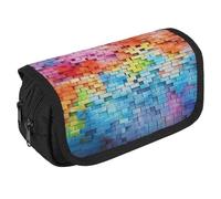 VFKLT Colorful Wall Pencil Case Double Layer Pencil Pouch Large Capacity Pencil Bag Double Zipper Portable Pen Case Makeup Bag for Men Women Travel Business Office