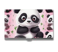 VFKLT Cute Panda Business Card Holder Pocket Slim Portable Metal Business Card Case Business Card Organizer Credit Card Wallet Multi Card Case for Men Women Travel Office, silver, One Size, Casual