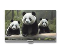 VFKLT Cute Panda Business Card Holder Pocket Slim Portable Metal Business Card Case Business Card Organizer Credit Card Wallet Multi Card Case for Men Women Travel Office, silver, One Size, Casual