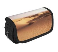 VFKLT Desert Landscape Pencil Case Double Layer Pencil Pouch Large Capacity Pencil Bag Double Zipper Portable Pen Case Makeup Bag for Men Women Travel Business Office