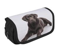 VFKLT Dog Pencil Case Double Layer Pencil Pouch Large Capacity Pencil Bag Double Zipper Portable Pen Case Makeup Bag for Men Women Travel Business Office