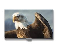 VFKLT Eagle Business Card Holder Pocket Slim Portable Metal Business Card Case Business Card Organizer Credit Card Wallet Multi Card Case for Men Women Travel Office, silver, One Size, Casual