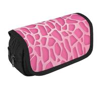 VFKLT Giraffe Texture Pencil Case Double Layer Pencil Pouch Large Capacity Pencil Bag Double Zipper Portable Pen Case Makeup Bag for Men Women Travel Business Office