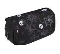 VFKLT Halloween Goth Pencil Case Double Layer Pencil Pouch Large Capacity Pencil Bag Double Zipper Portable Pen Case Makeup Bag for Men Women Travel Business Office