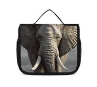 VFKLT Hanging Toiletry Bag 3D Elephant Travel Makeup Bag Organizer Waterproof Cosmetic Bag for Women Men, white, 8.9 x 2.8 x 7.3 inch, Hanging Toiletry Bag