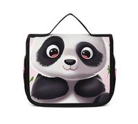VFKLT Hanging Toiletry Bag Cute Panda Travel Makeup Bag Organizer Waterproof Cosmetic Bag for Women Men, white, 8.9 x 2.8 x 7.3 inch, Hanging Toiletry Bag
