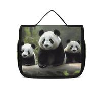VFKLT Hanging Toiletry Bag Cute Panda Travel Makeup Bag Organizer Waterproof Cosmetic Bag for Women Men, white, 8.9 x 2.8 x 7.3 inch, Hanging Toiletry Bag