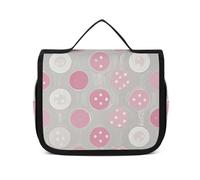 VFKLT Hanging Toiletry Bag Gray White Modern Polka Dot Pattern Travel Makeup Bag Organizer Waterproof Cosmetic Bag for Women Men, white, 8.9 x 2.8 x 7.3 inch, Hanging Toiletry Bag