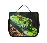 VFKLT Hanging Toiletry Bag Green Geckos Travel Makeup Bag Organizer Waterproof Cosmetic Bag for Women Men, white, 8.9 x 2.8 x 7.3 inch, Hanging Toiletry Bag